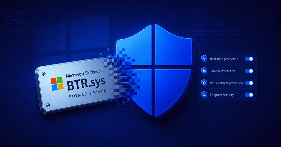Ciberseguridad: Cómo BTR.sys de Defender puede borrar antivirus